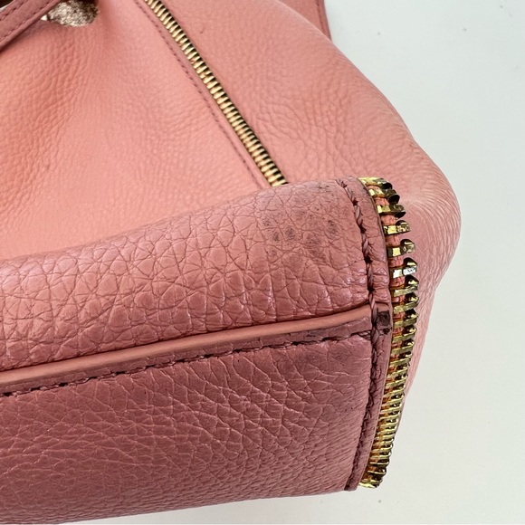 BOTKIER Soho Rossa Pebbled Leather Gold Signature Zip Small Shoulder Bag Tote - Picture 14 of 16